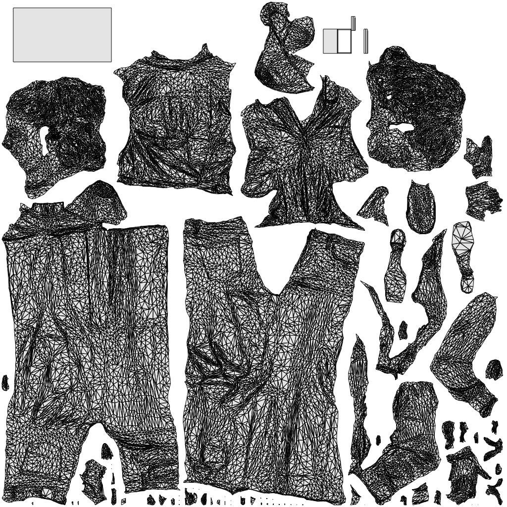 scanned 3D woman casual standing, photogrammetry people for Enscape and V-Ray, wireframe top-down view