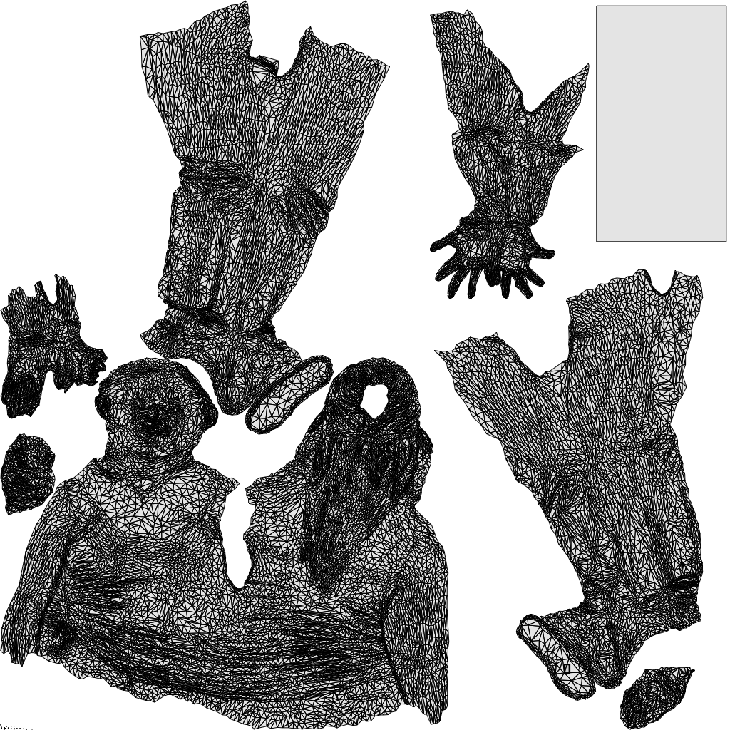 realistic 3D people woman casual standing, render-ready for V-Ray and Corona, FBX OBJ, wireframe top-down view