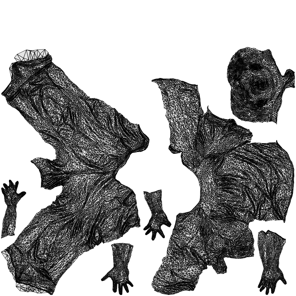 realistic 3D man casual standing, scanned archviz people for Blender and 3ds Max, wireframe top-down view