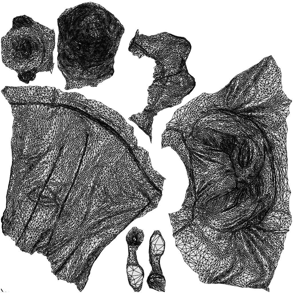 3D people model woman casual standing, scanned human for 3ds Max rendering, wireframe top-down view