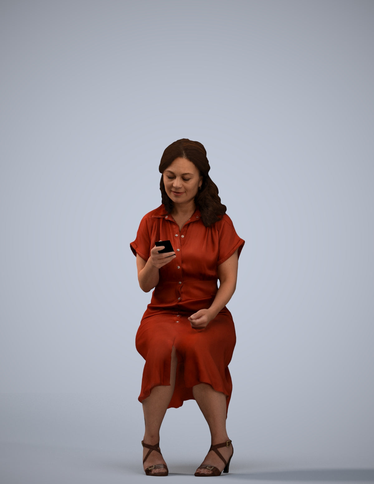 realistic 3D people woman casual sitting, render-ready for V-Ray and Corona, FBX OBJ