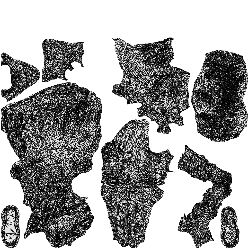 scanned 3D boy casual kids, photogrammetry people for Enscape and V-Ray, wireframe top-down view