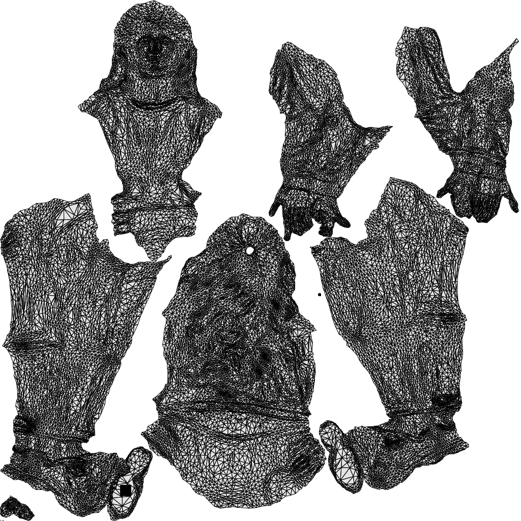 3D scanned woman sitting, photorealistic archviz people for Enscape and SketchUp, wireframe top-down view