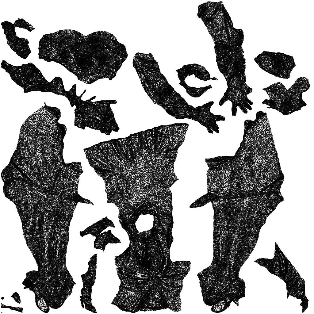 3D people model girl business kids, scanned human for 3ds Max rendering, wireframe top-down view