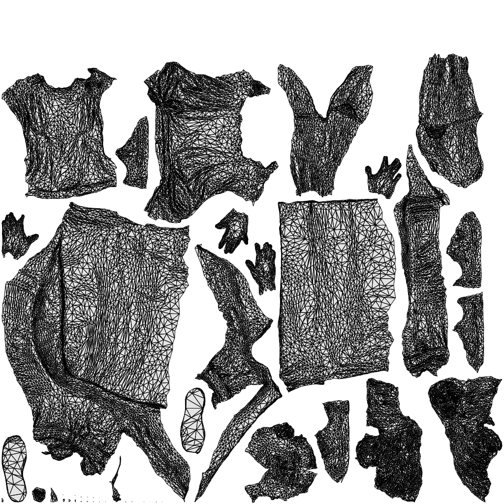 scanned 3D woman hospitality, photogrammetry people for Enscape and V-Ray, wireframe top-down view