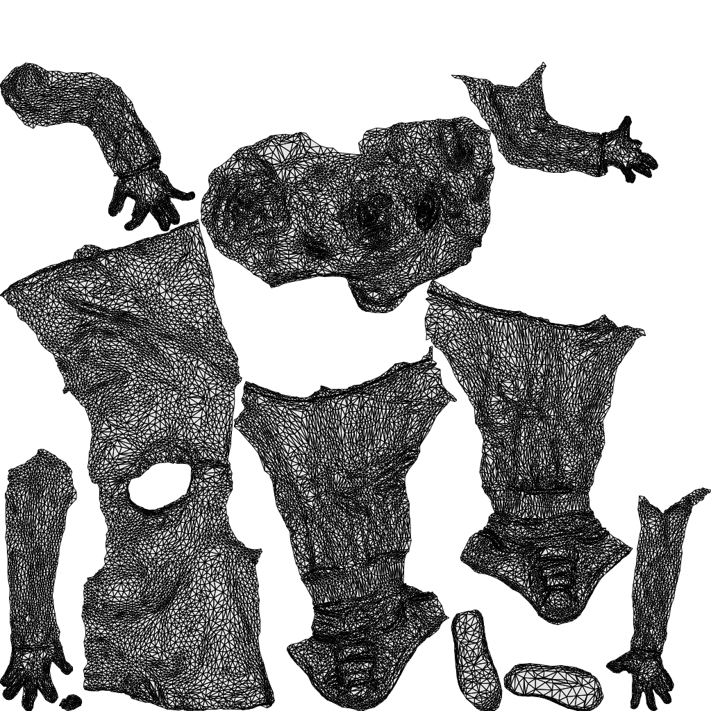 3D people model girl casual kids, scanned human for 3ds Max rendering, wireframe top-down view