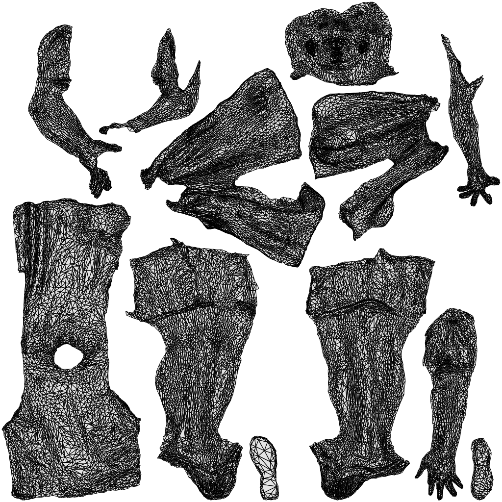 scanned 3D man walking, photogrammetry people for Enscape and V-Ray, wireframe top-down view