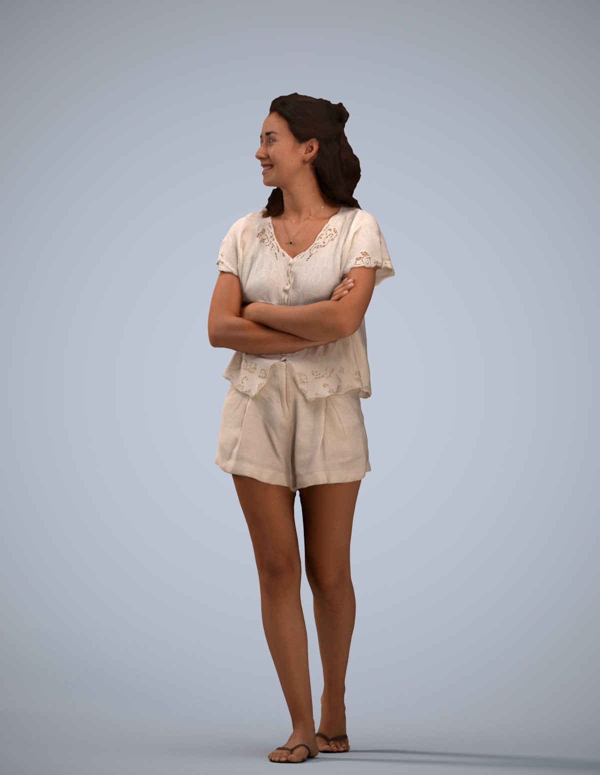 3D people model woman casual walking, scanned human for 3ds Max rendering