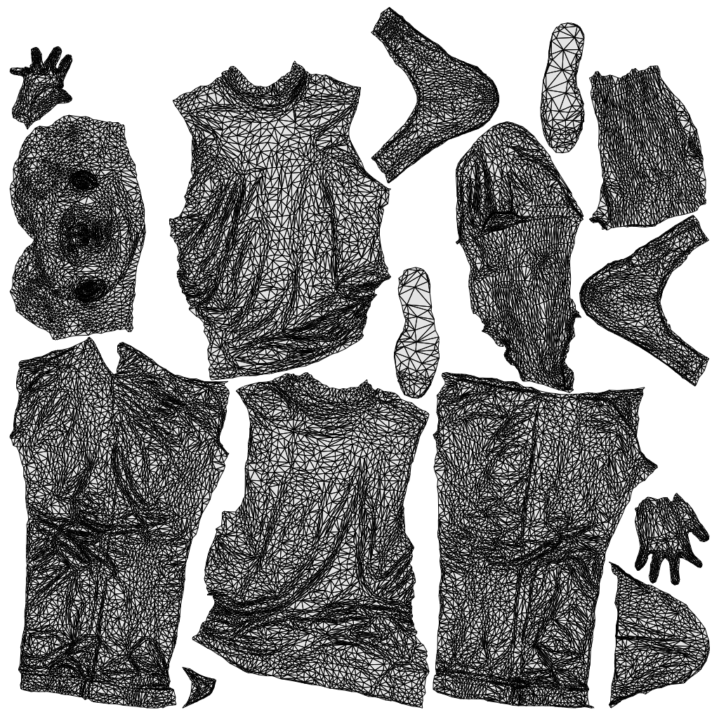 3D people model man casual standing, scanned human for 3ds Max rendering, wireframe top-down view