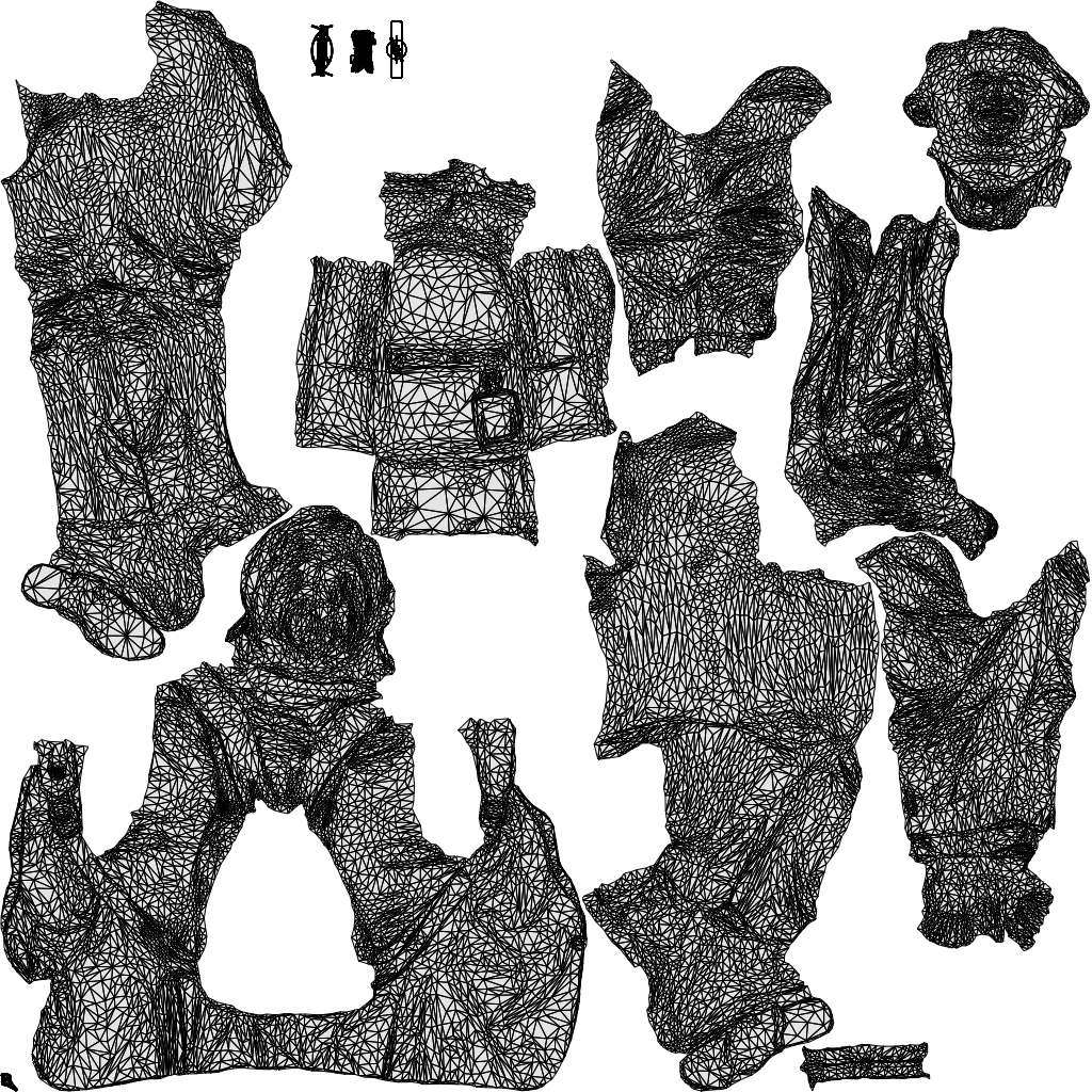 3D people model man business cycling, scanned human for 3ds Max rendering, wireframe top-down view
