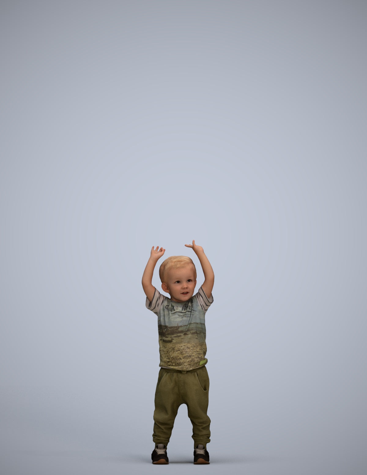 3D people model boy casual kids, scanned human for 3ds Max rendering