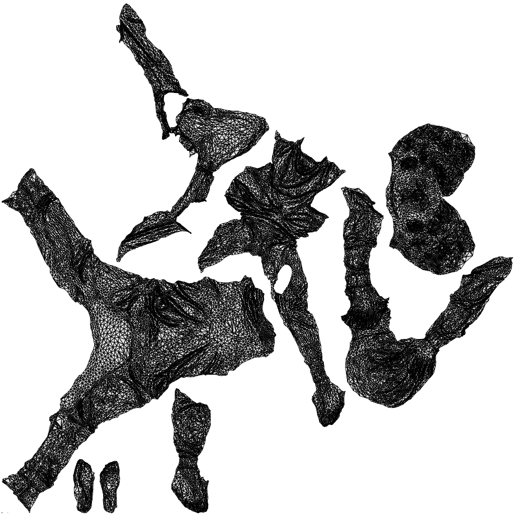 3D human model girl kids, photogrammetry scanned person for archviz, wireframe top-down view