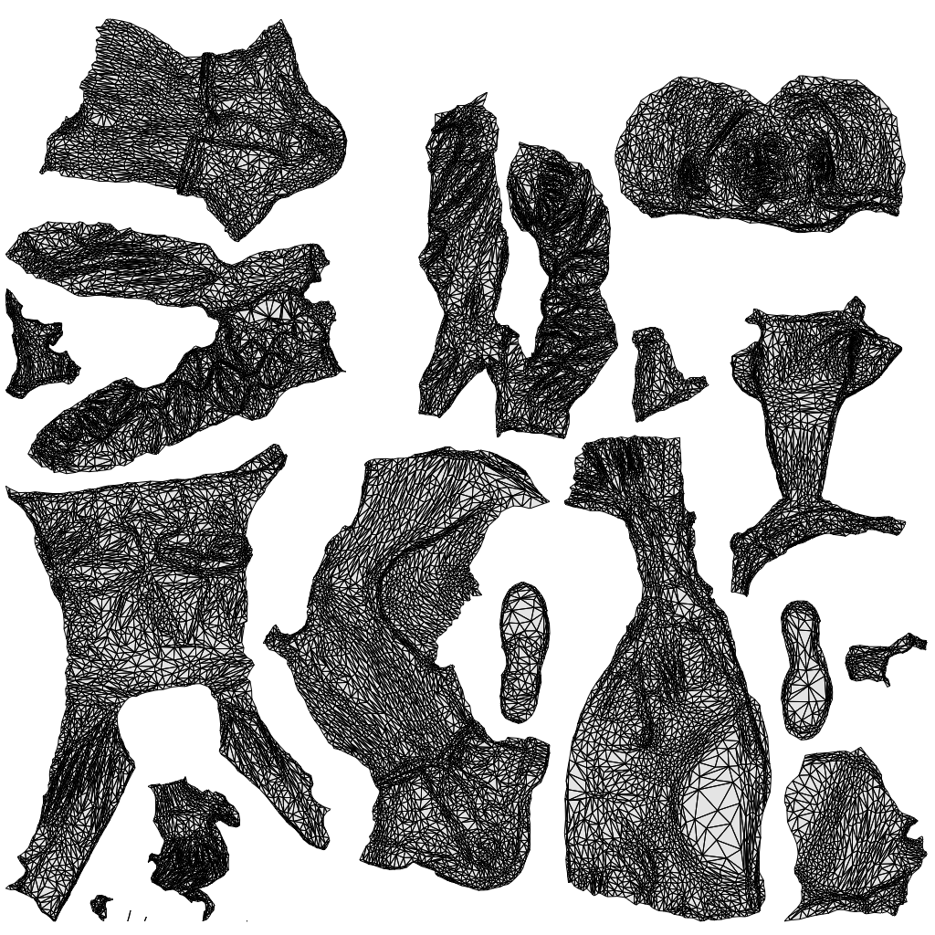 3D people model woman casual sitting, scanned human for 3ds Max rendering, wireframe top-down view