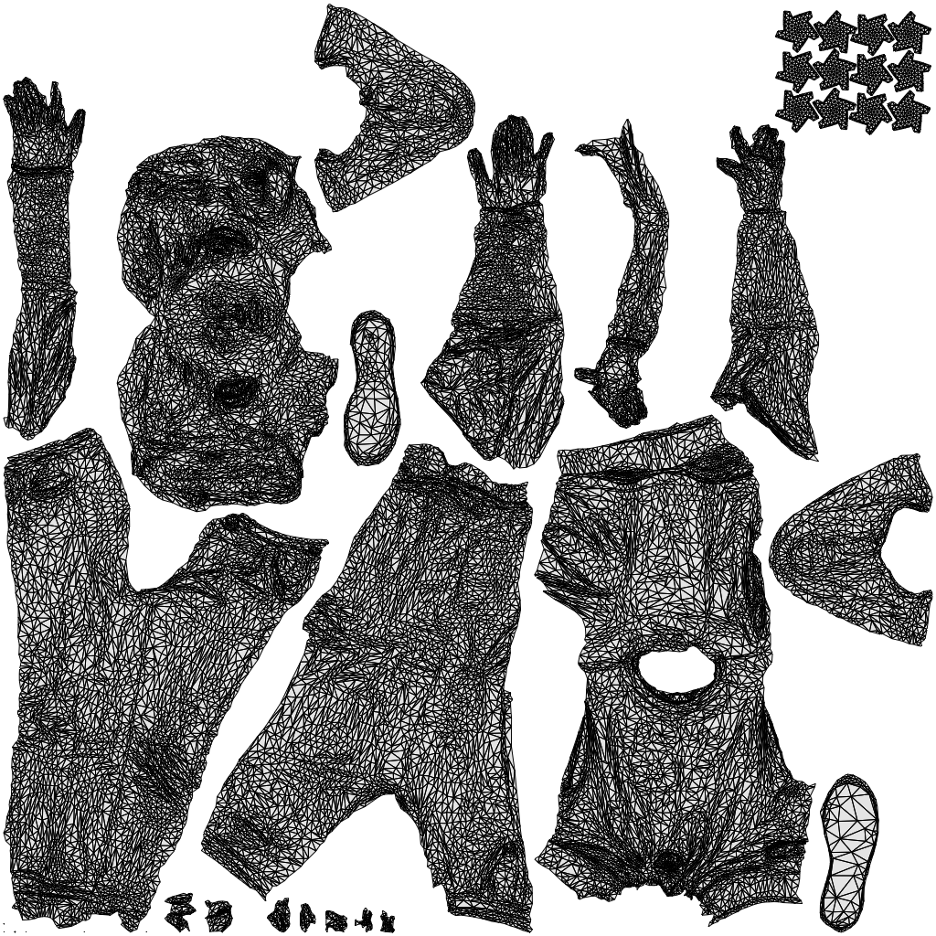 3D scanned girl kids sport, photorealistic archviz people for Enscape and SketchUp, wireframe top-down view
