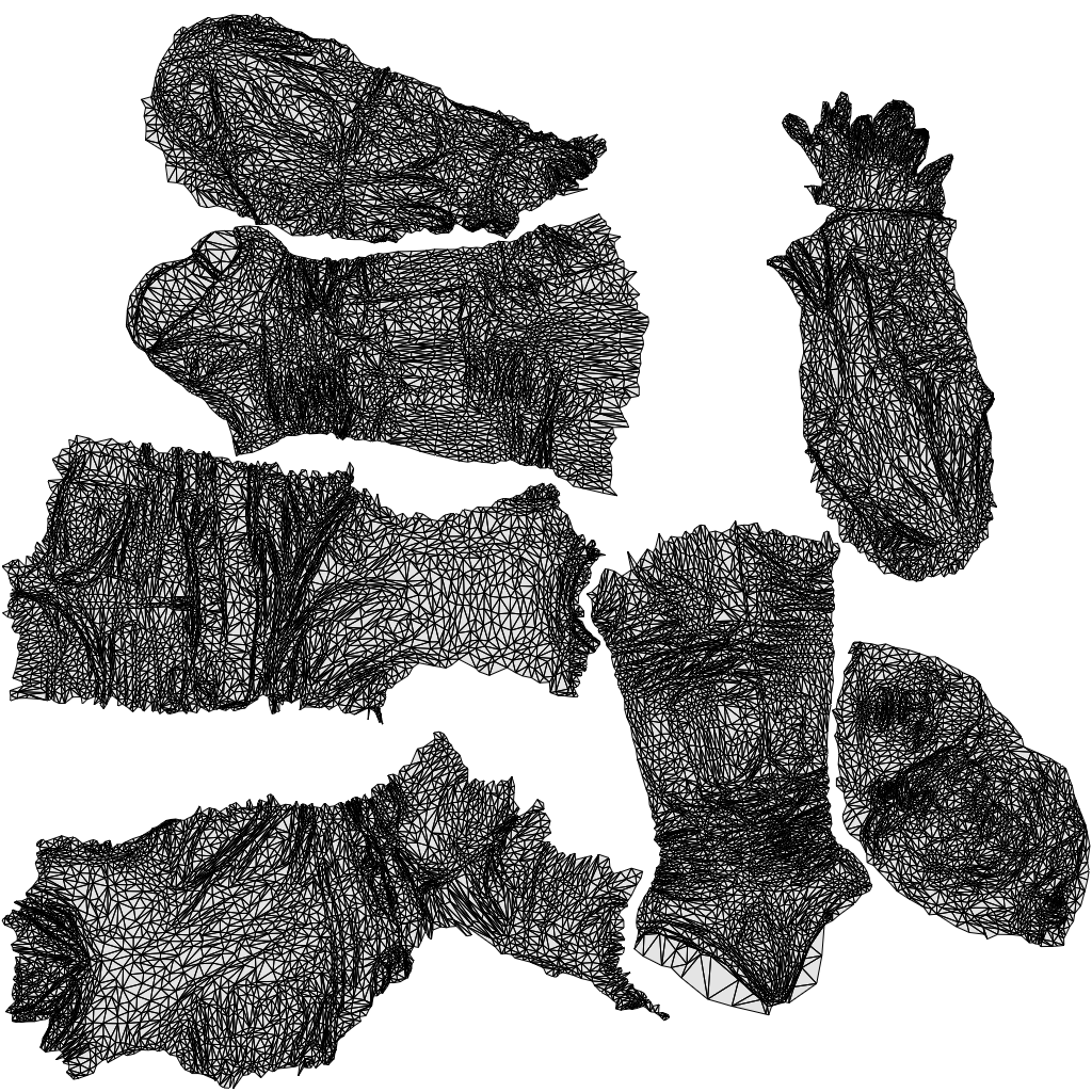 scanned 3D man casual standing, photogrammetry people for Enscape and V-Ray, wireframe top-down view