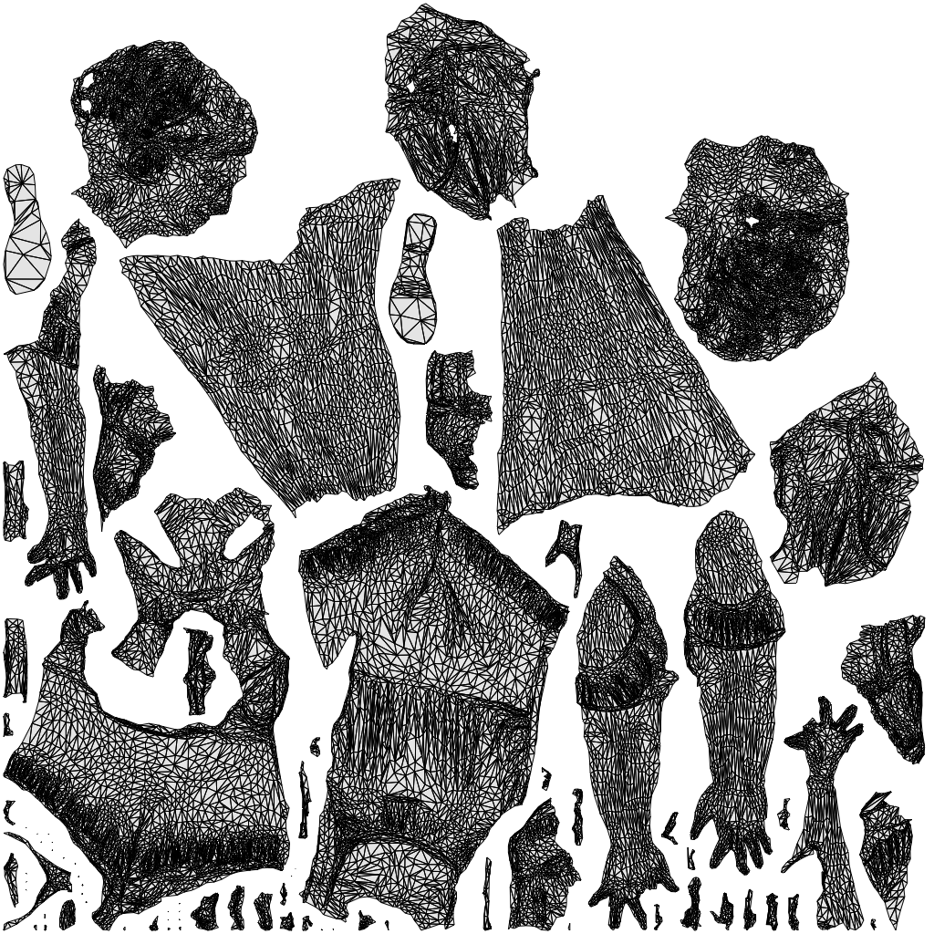 scanned 3D girl casual kids, photogrammetry people for Enscape and V-Ray, wireframe top-down view