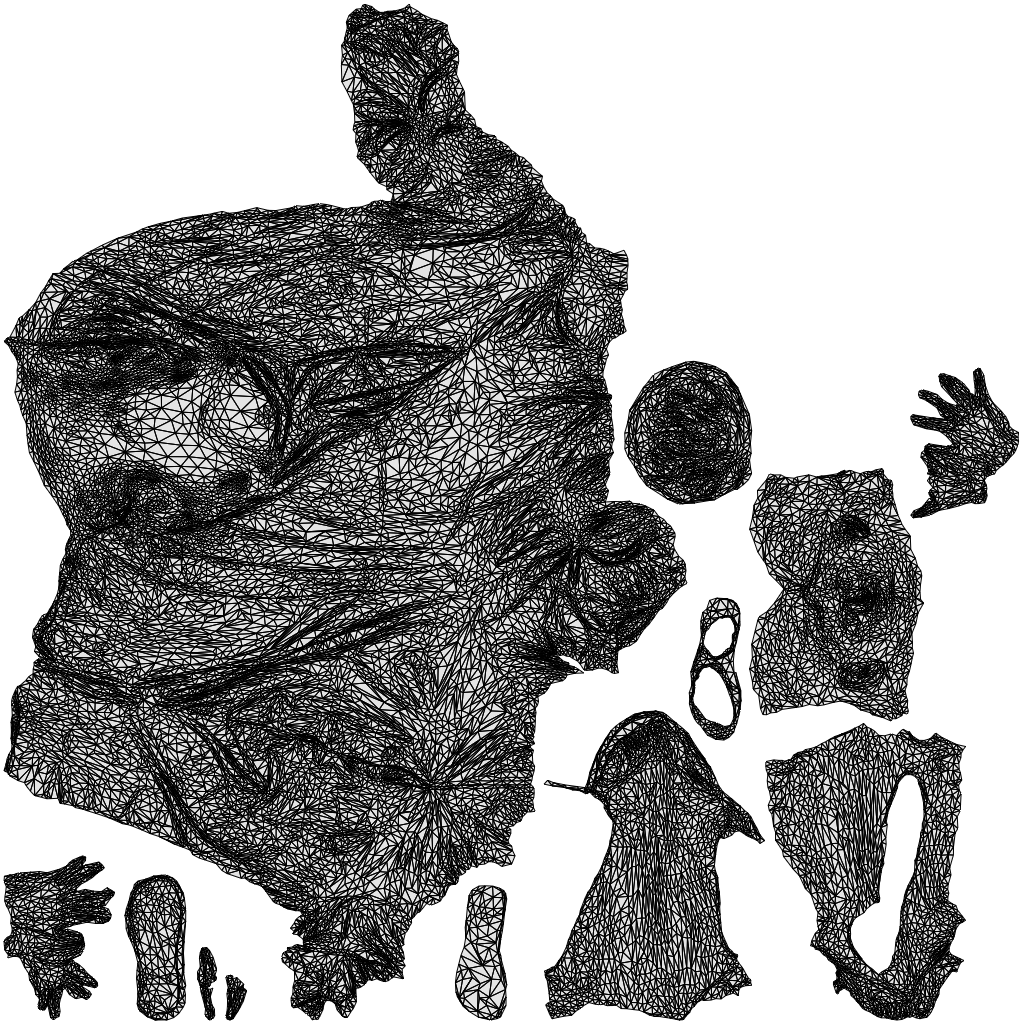 3D scanned girl kids casual, photorealistic archviz people for Enscape and SketchUp, wireframe top-down view