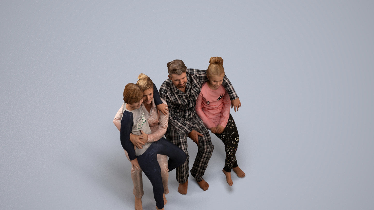 photogrammetry 3D girl casual kids, realistic human model archviz FBX, back view render