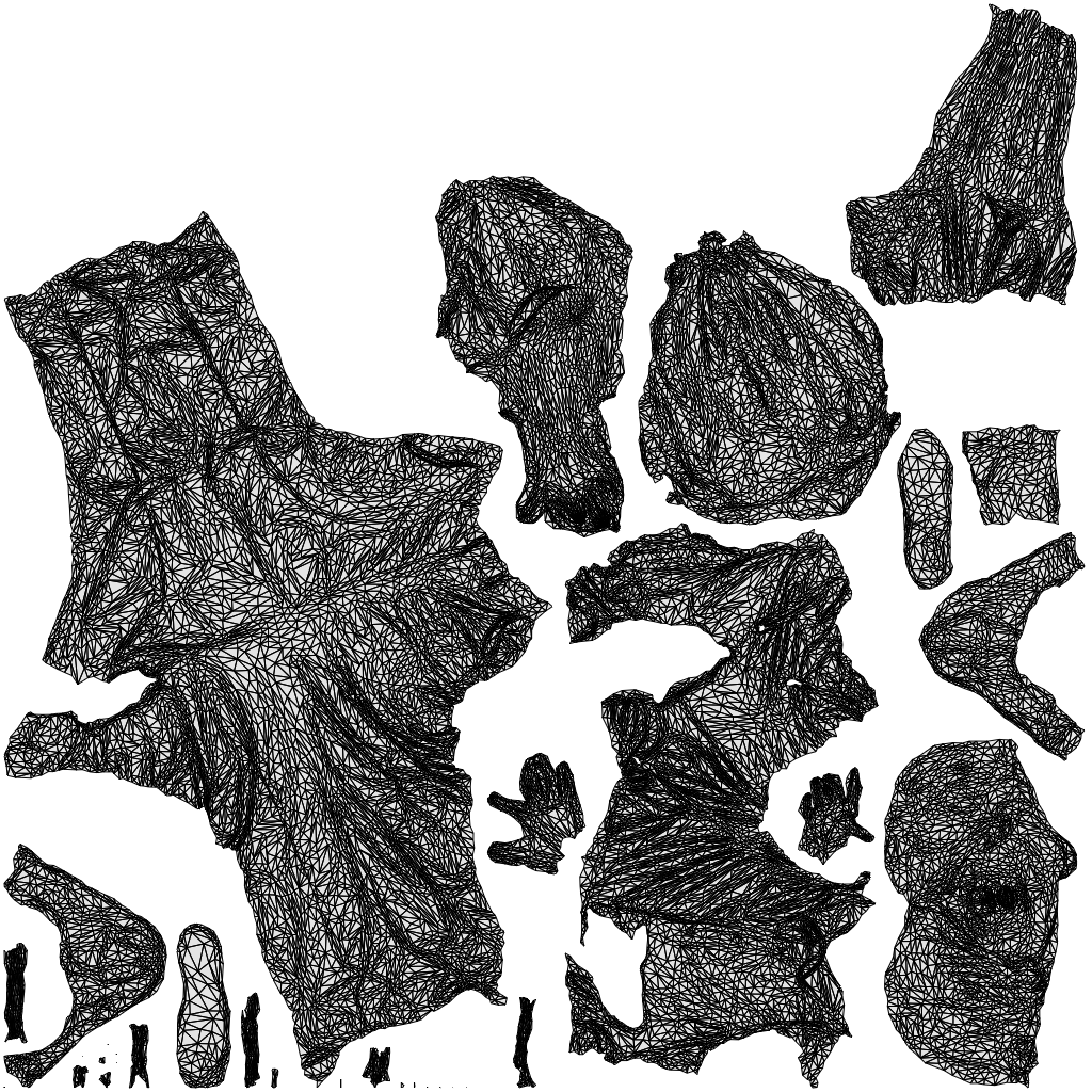 3D people model boy kids, scanned human for 3ds Max rendering, wireframe top-down view