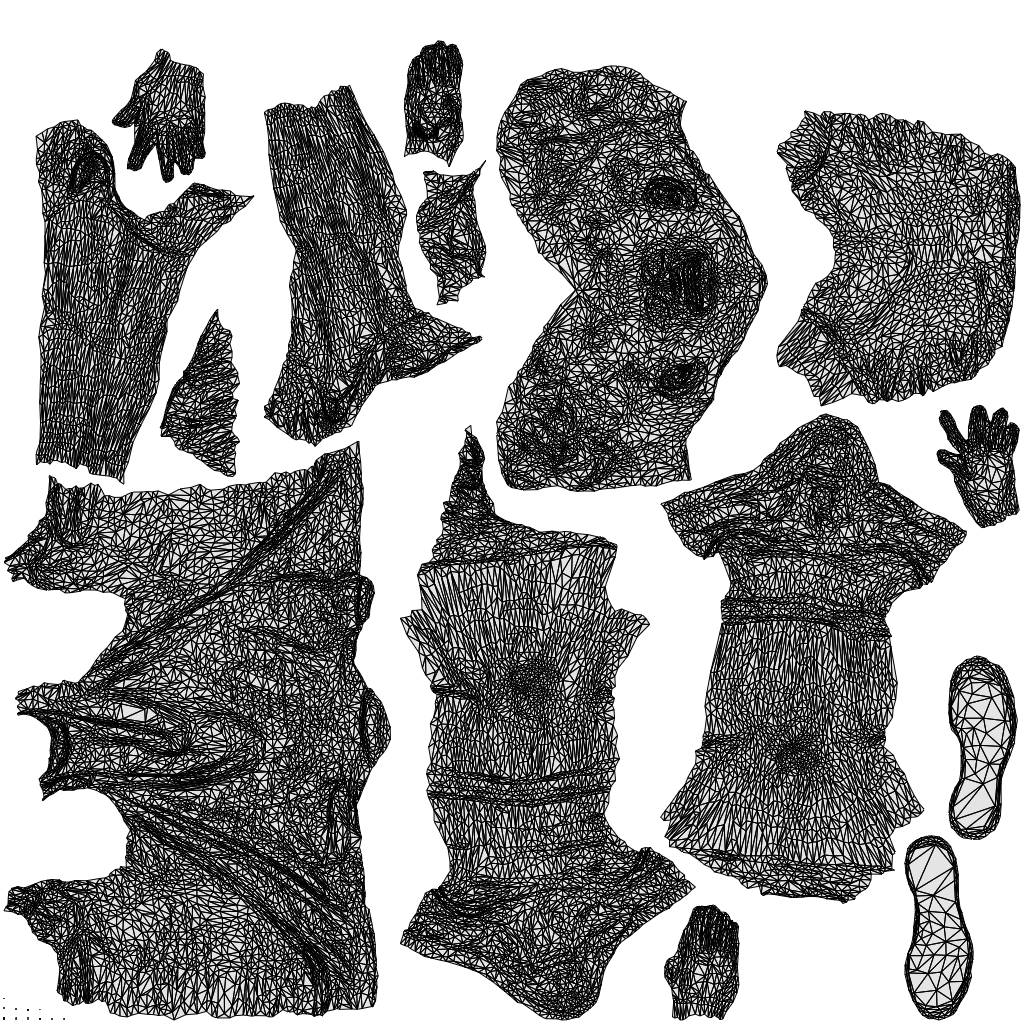 realistic 3D people girl casual kids, render-ready for V-Ray and Corona, FBX OBJ, wireframe top-down view