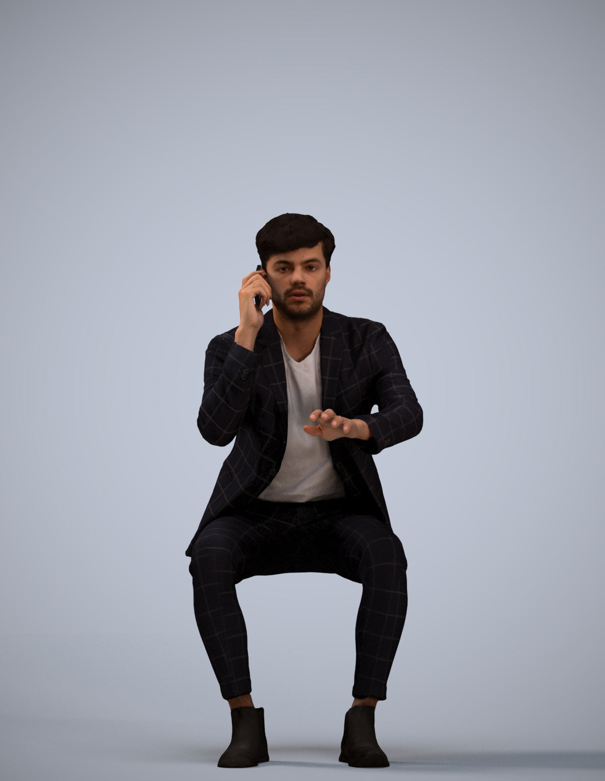 3D scanned man business, photorealistic archviz people for Enscape and SketchUp