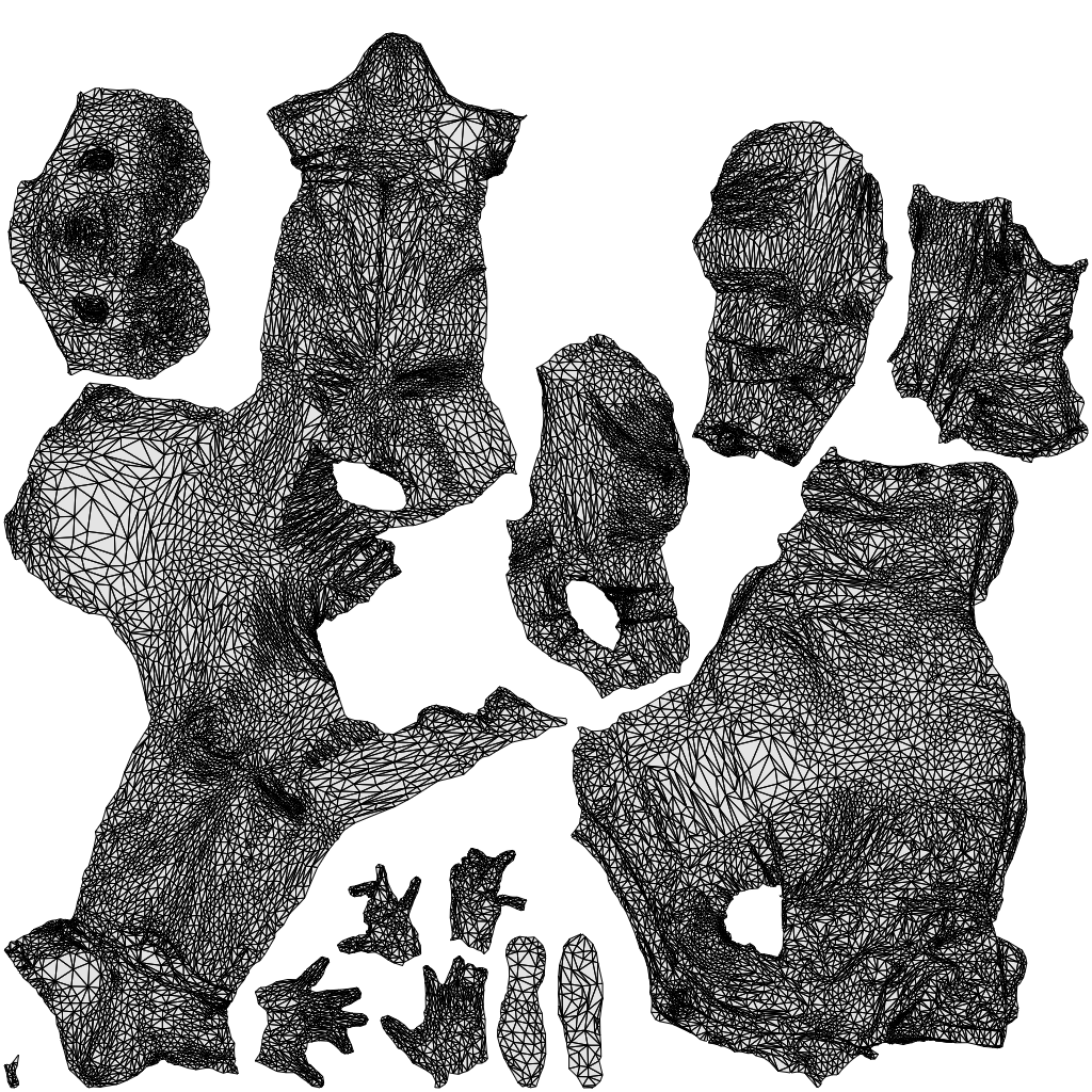 3D human model man casual sitting, photogrammetry scanned person for archviz, wireframe top-down view