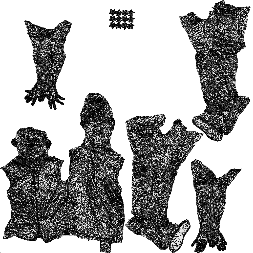 3D human model man sport standing, photogrammetry scanned person for archviz, wireframe top-down view