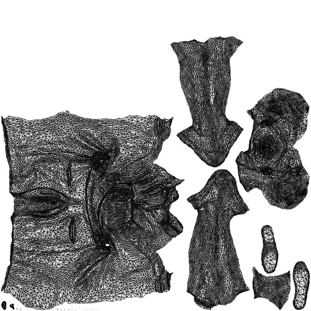 3D people model woman casual standing, scanned human for 3ds Max rendering, wireframe top-down view