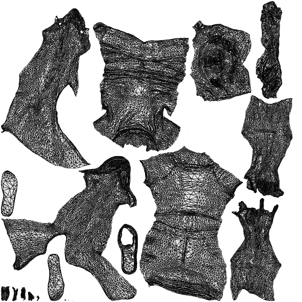 scanned 3D woman casual sitting, photogrammetry people for Enscape and V-Ray, wireframe top-down view