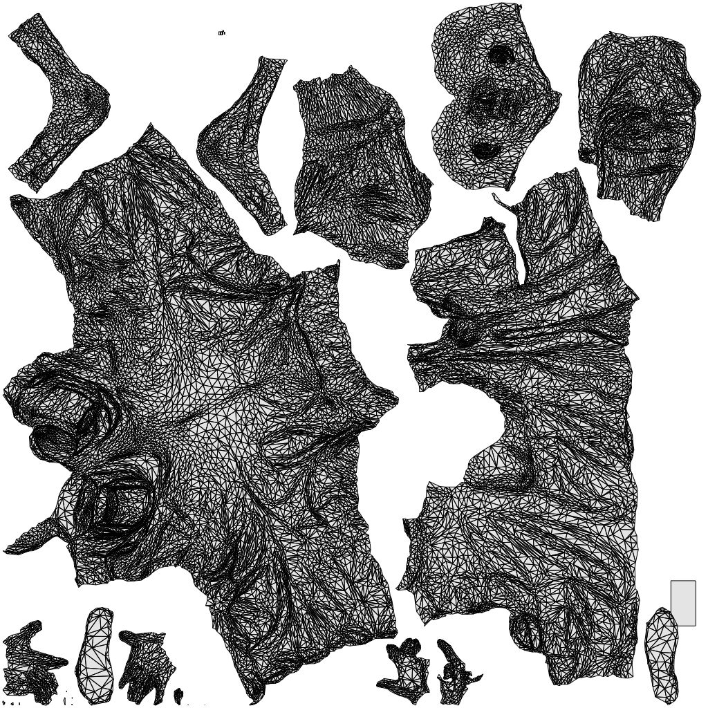 realistic 3D senior man standing, scanned archviz people for Blender and 3ds Max, wireframe top-down view