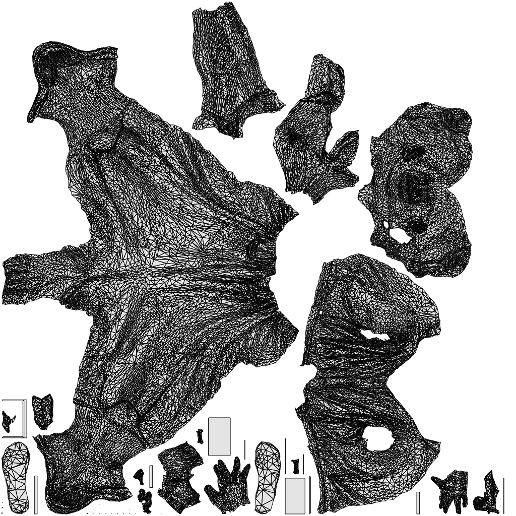 3D people model girl kids, scanned human for 3ds Max rendering, wireframe top-down view