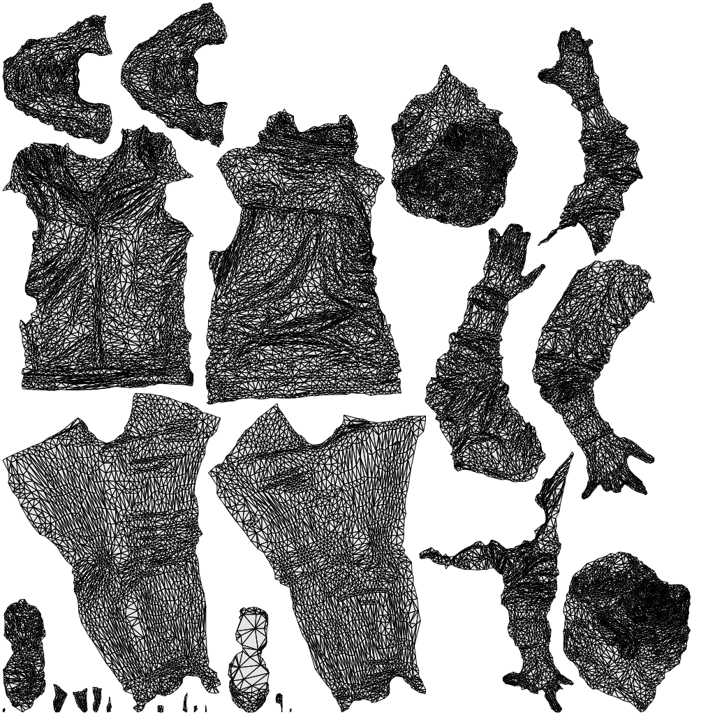 3D human model woman sport, photogrammetry scanned person for archviz, wireframe top-down view