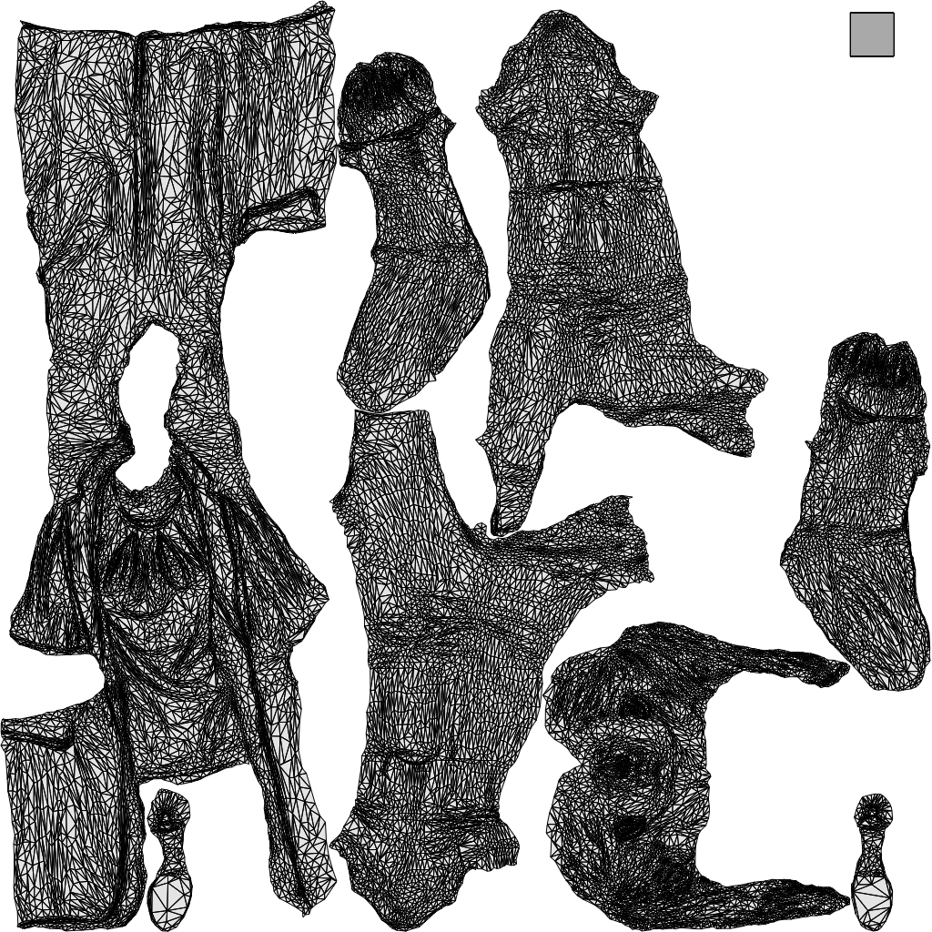 scanned 3D woman business standing, photogrammetry people for Enscape and V-Ray, wireframe top-down view