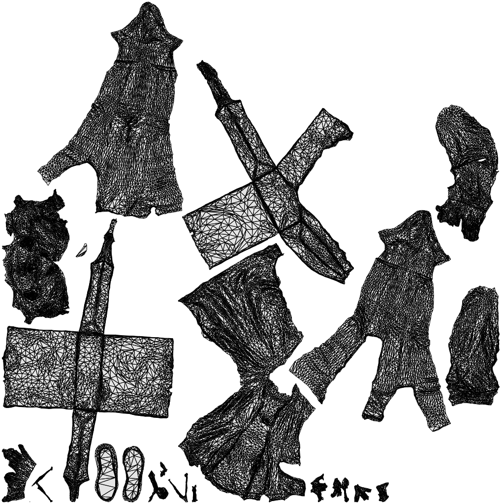 3D scanned woman shopping casual, photorealistic archviz people for Enscape and SketchUp, wireframe top-down view