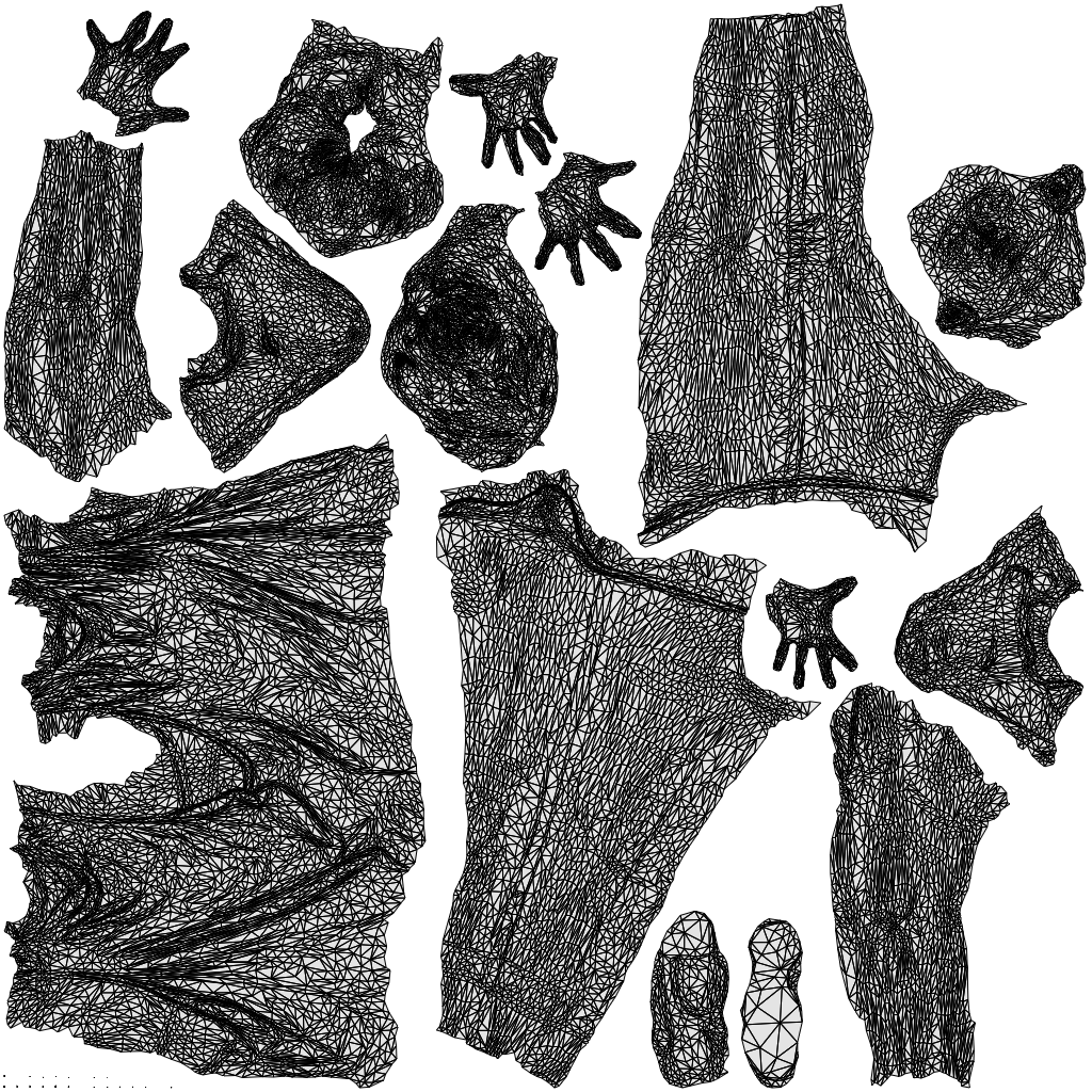 scanned 3D woman sport, photogrammetry people for Enscape and V-Ray, wireframe top-down view