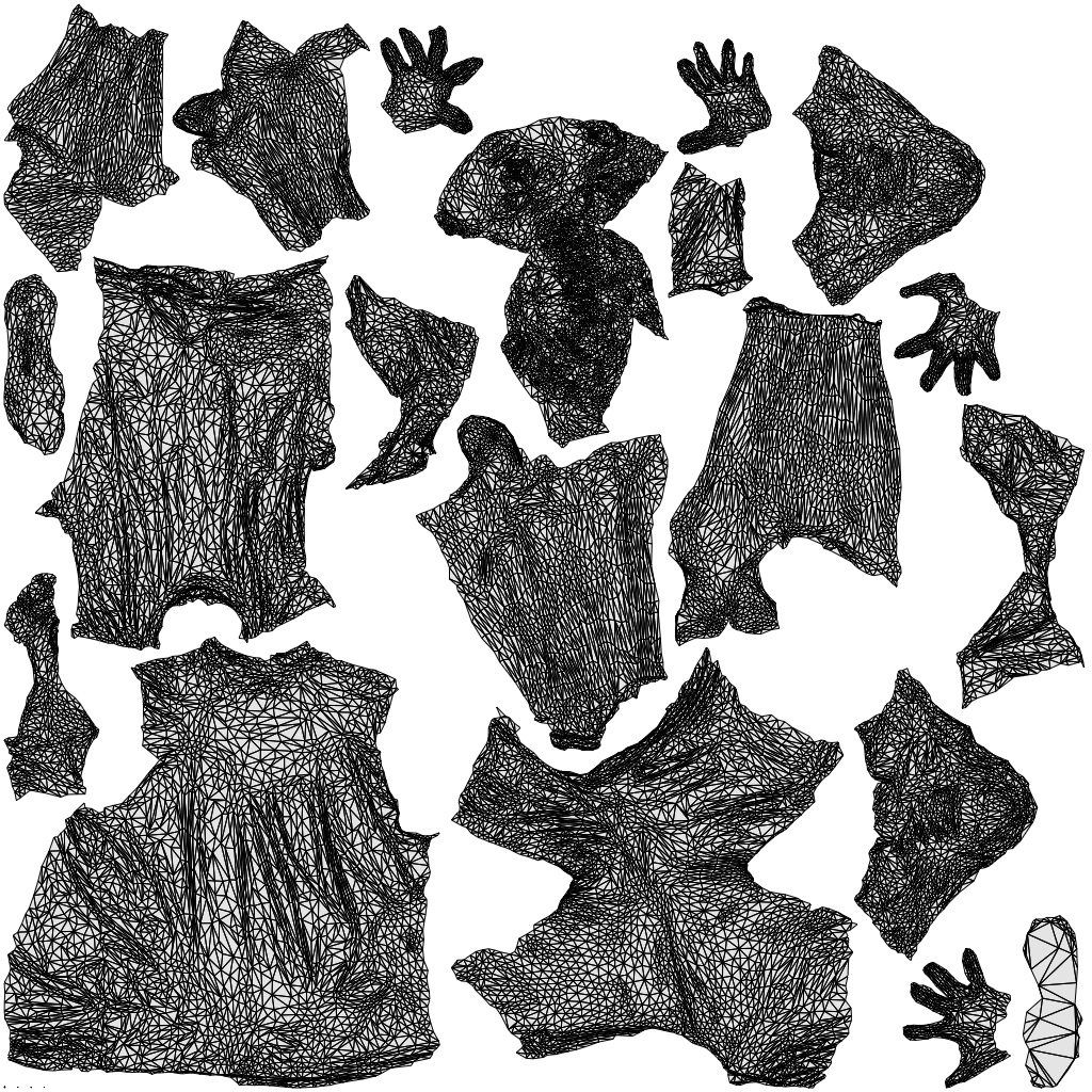 3D people model man sport, scanned human for 3ds Max rendering, wireframe top-down view