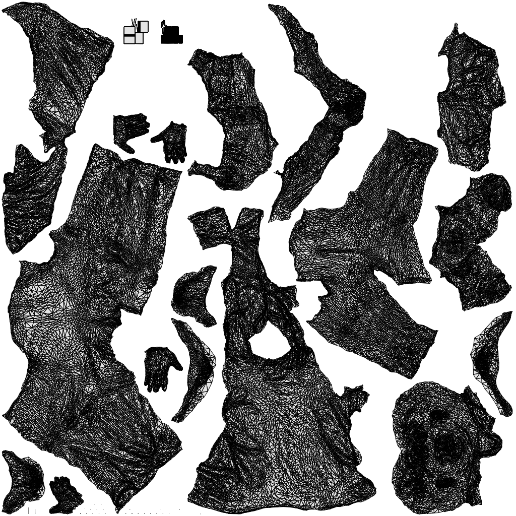 photogrammetry 3D girl kids, realistic human model archviz FBX, wireframe top-down view