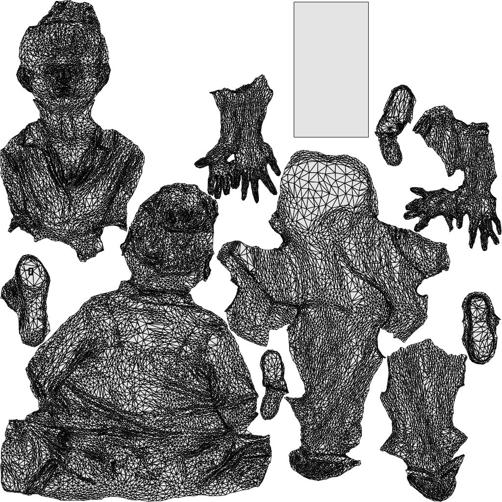 scanned 3D woman casual sitting, photogrammetry people for Enscape and V-Ray, wireframe top-down view