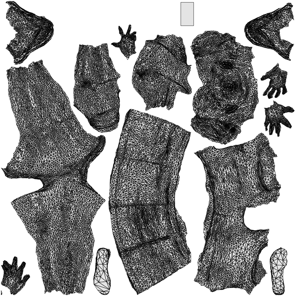 realistic 3D woman casual standing, scanned archviz people for Blender and 3ds Max, wireframe top-down view