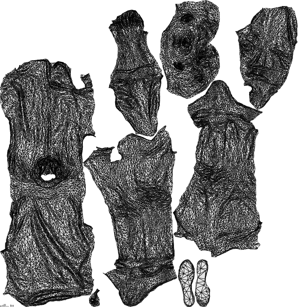 photogrammetry 3D man casual standing, realistic human model archviz FBX, wireframe top-down view