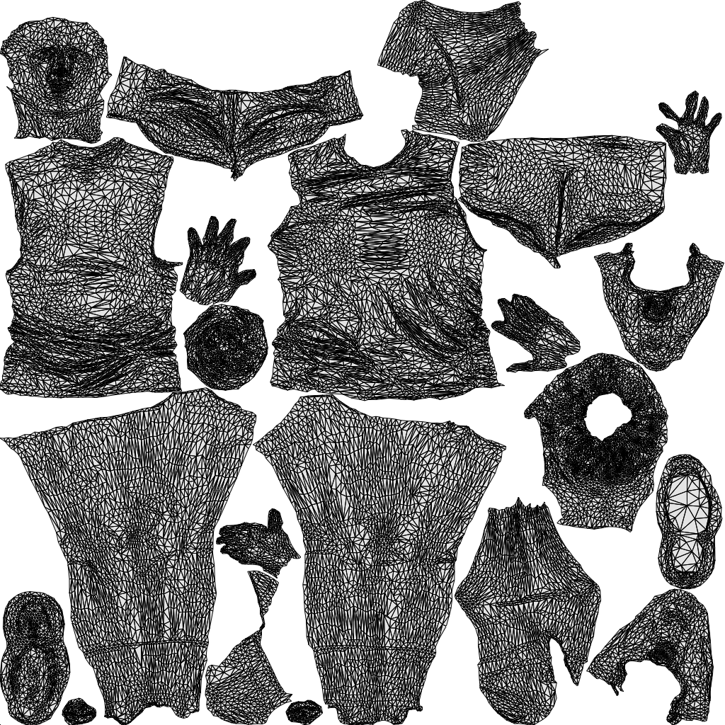3D people model woman sport, scanned human for 3ds Max rendering, wireframe top-down view