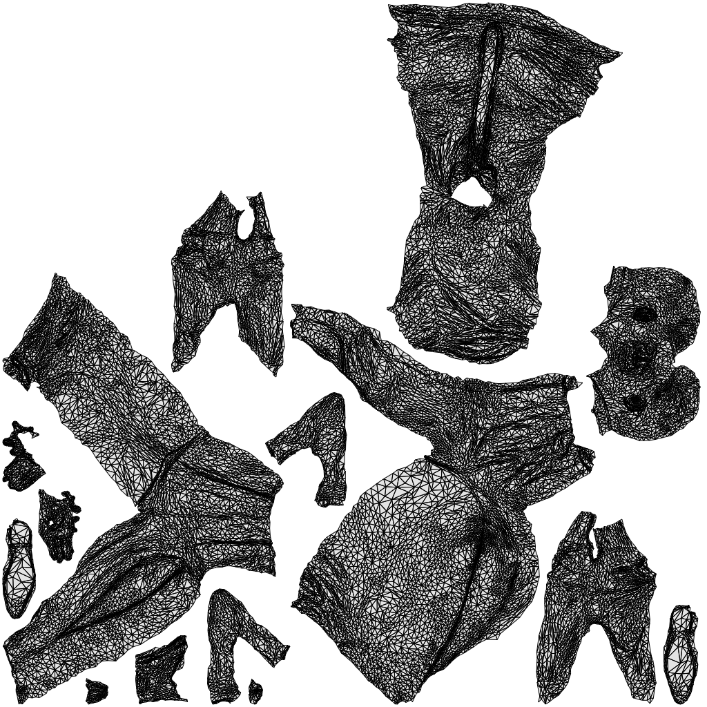 scanned 3D man hospitality, photogrammetry people for Enscape and V-Ray, wireframe top-down view