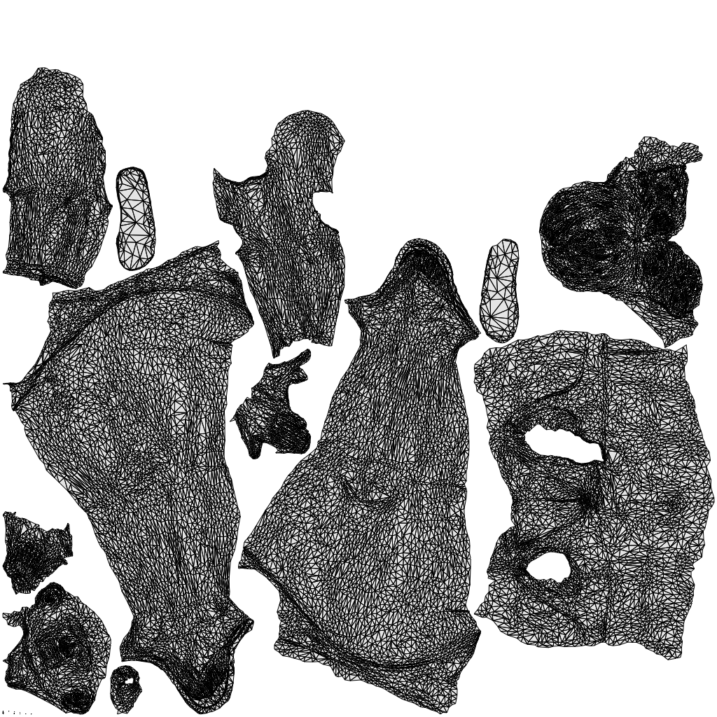 scanned 3D woman pool, photogrammetry people for Enscape and V-Ray, wireframe top-down view