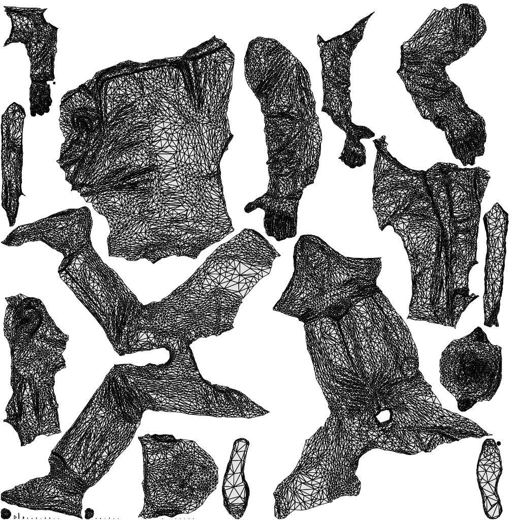 photogrammetry 3D senior man business, realistic human model archviz FBX, wireframe top-down view