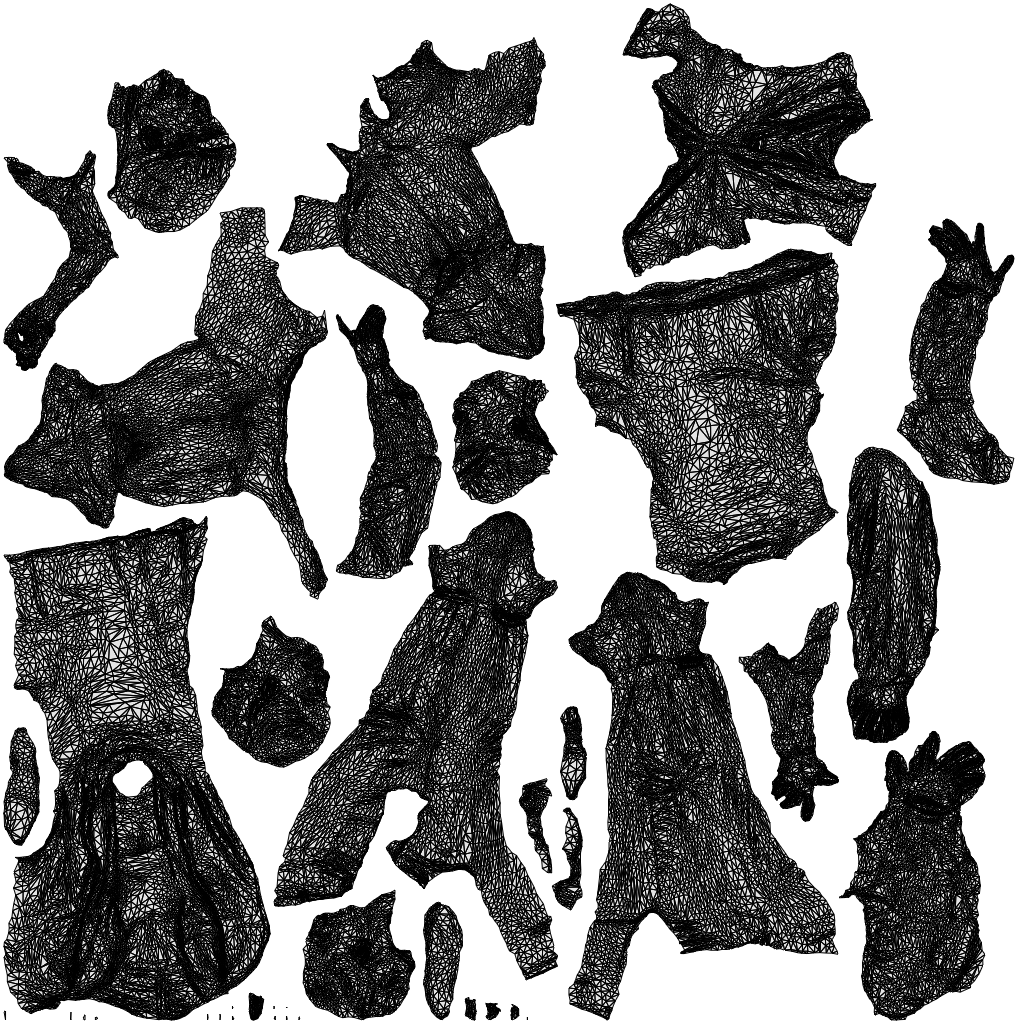 realistic 3D woman business, scanned archviz people for Blender and 3ds Max, wireframe top-down view