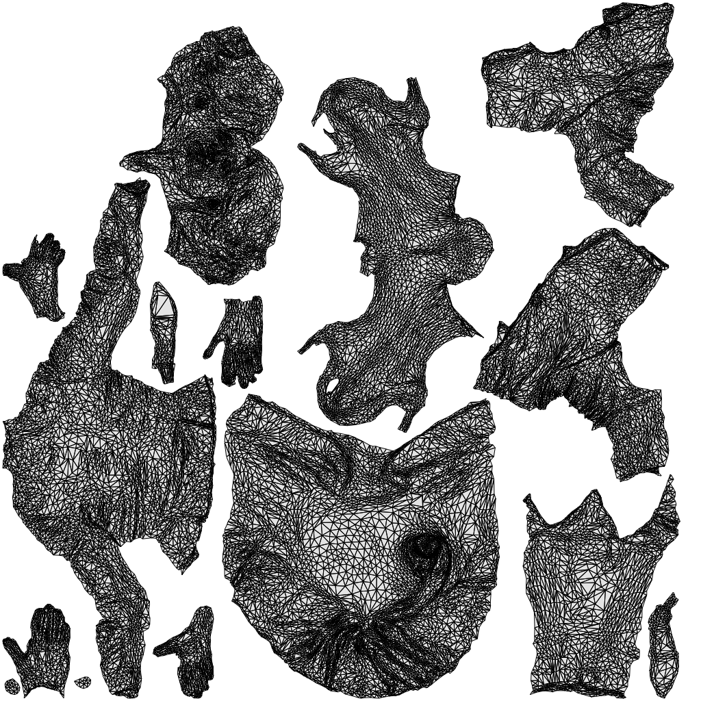scanned 3D senior woman formal sitting, photogrammetry people for Enscape and V-Ray, wireframe top-down view