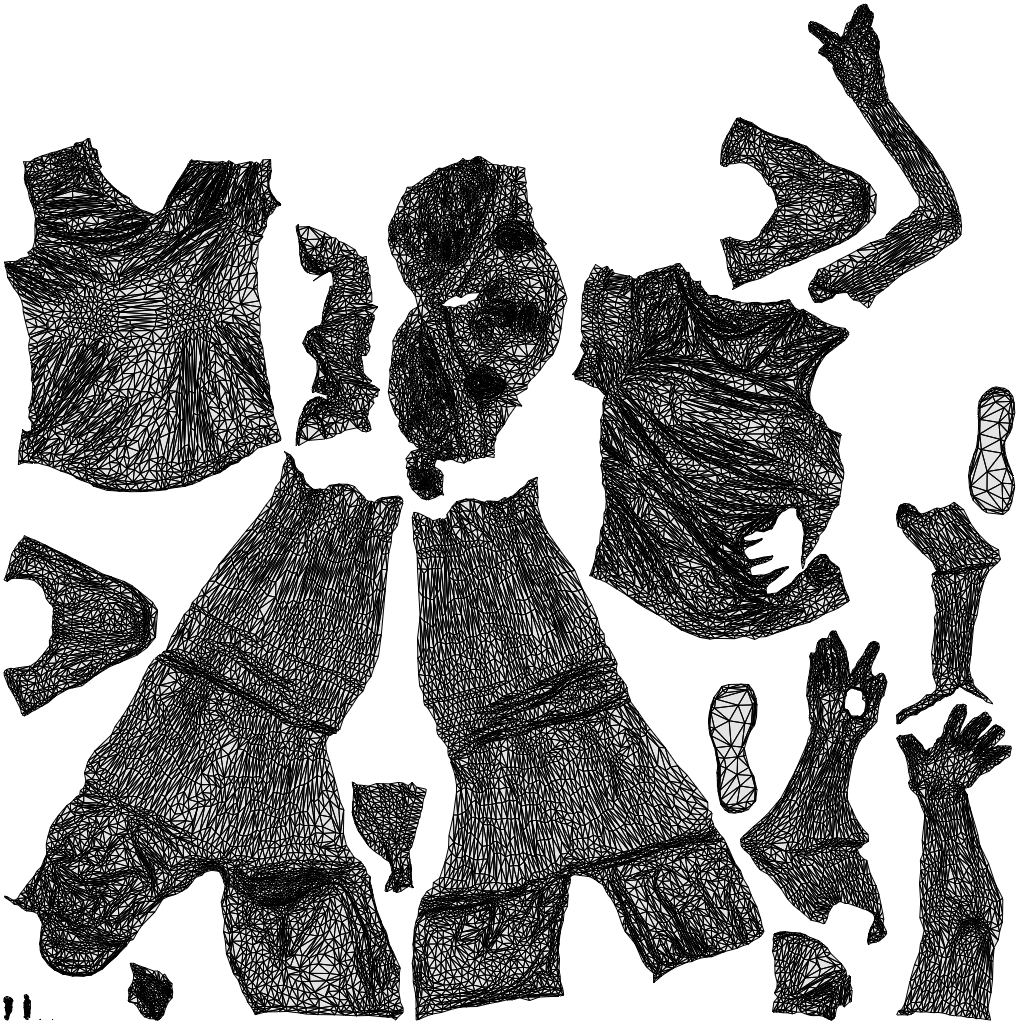 3D scanned woman sport, photorealistic archviz people for Enscape and SketchUp, wireframe top-down view
