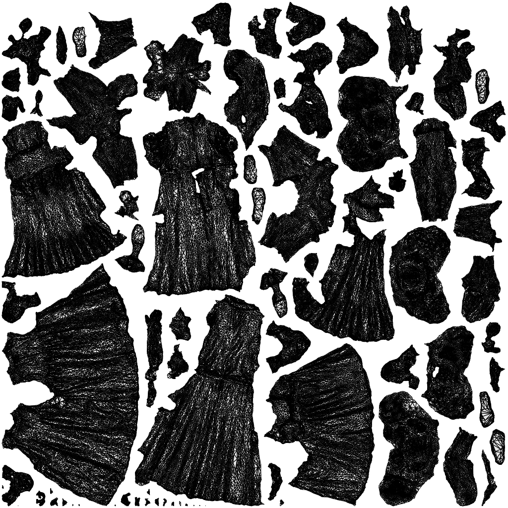 scanned 3D girl casual kids, photogrammetry people for Enscape and V-Ray, wireframe top-down view