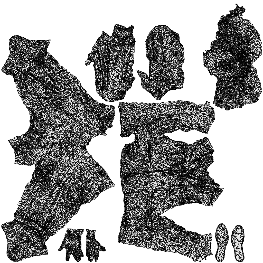 3D human model man casual walking, photogrammetry scanned person for archviz, wireframe top-down view