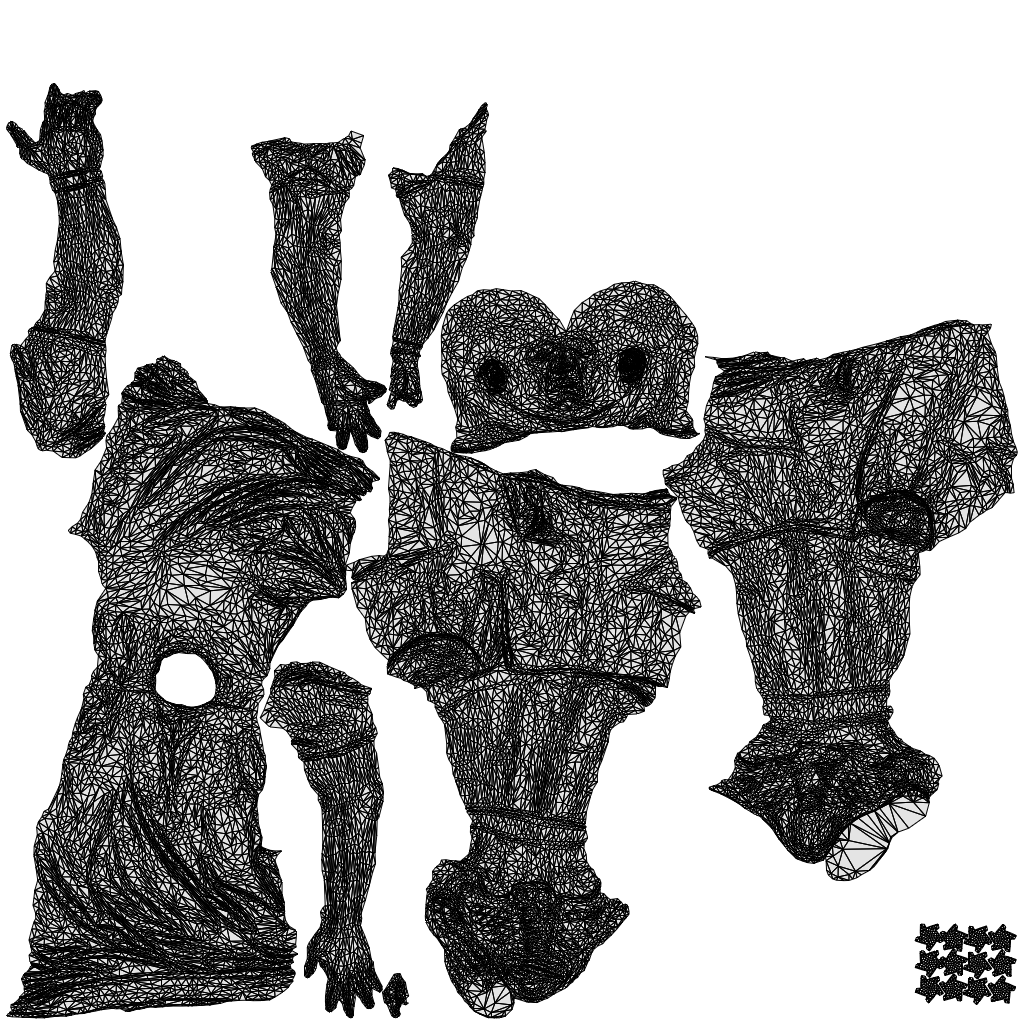 3D people model man sport, scanned human for 3ds Max rendering, wireframe top-down view